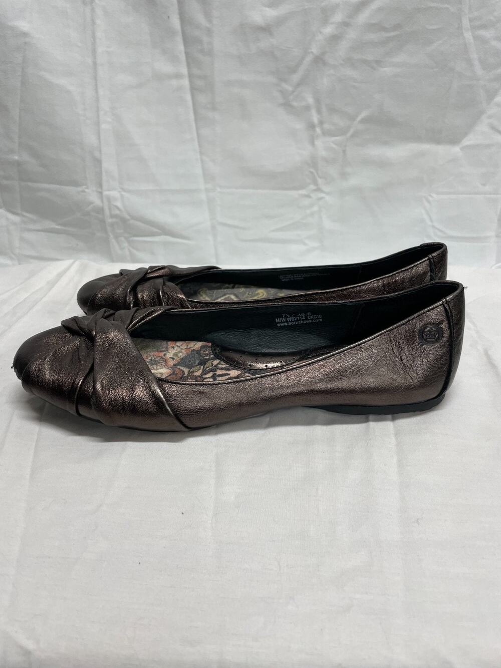 Born Women's Casual Metallic Bronze Lilly Comfort Leather Ballet Flats Size 7.5